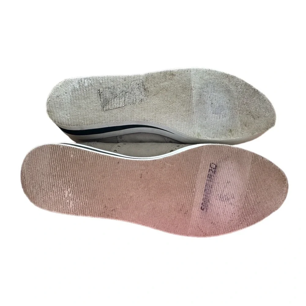 Madden Girl Cutesy Platform Wingtip‎ Oxfords Light Gray Suede Women 10